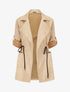 Veste longue unie en suédine - Beige - 1