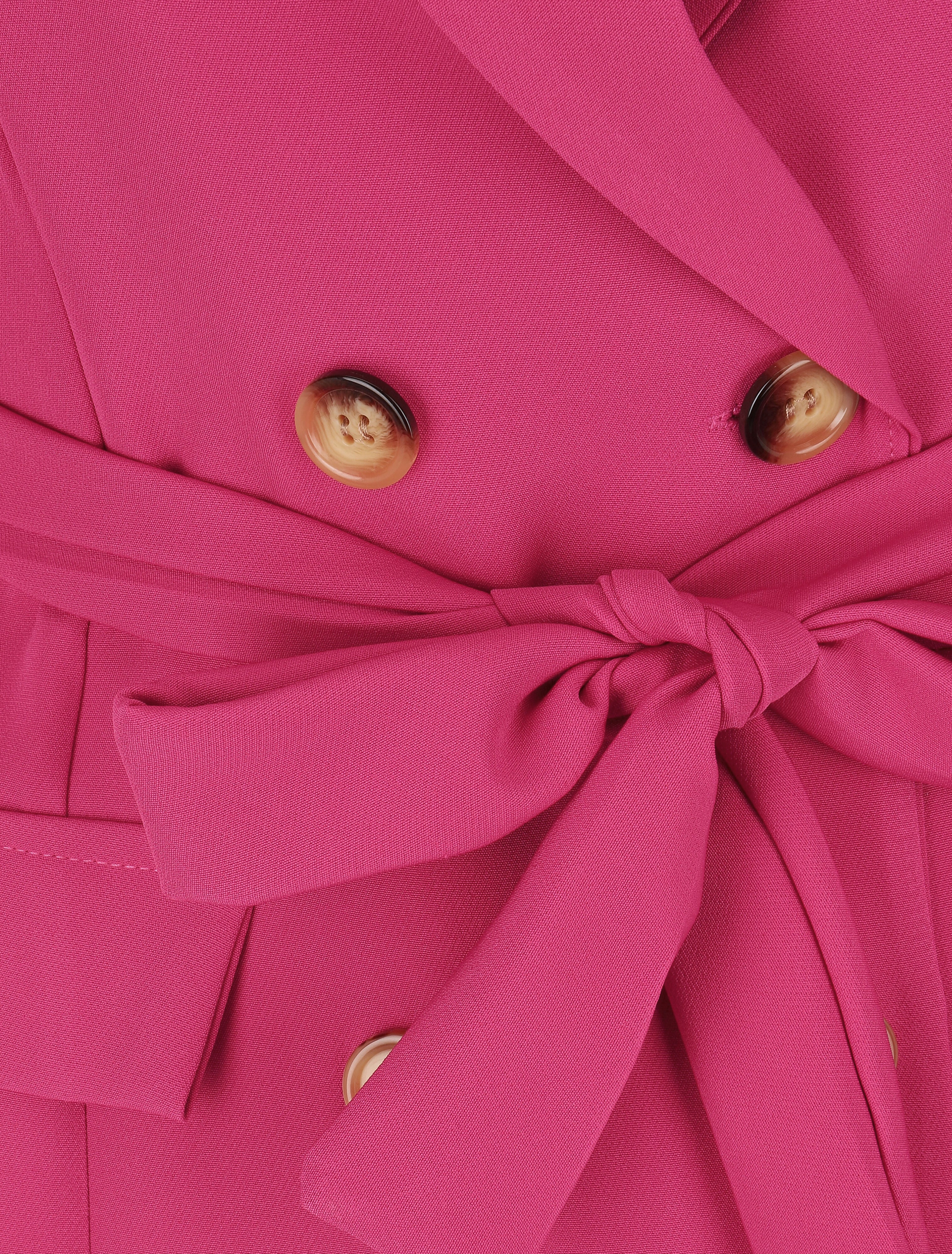 Blazer long uni ceinturé - Fushia - 3