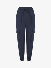 Pantalon cargo fluide à bords élastiqués - Marine - 4