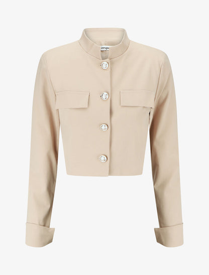 Veste courte boutonnée - Beige - 1