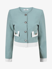 Veste légère à bordures contrastées - Turquoise - 1