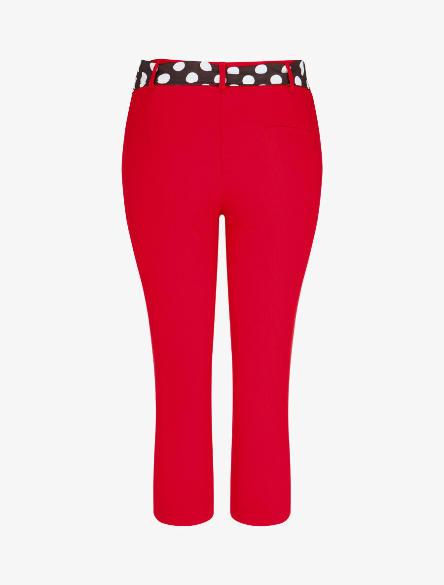 Pantacourt droit taille haute - Rouge - 2
