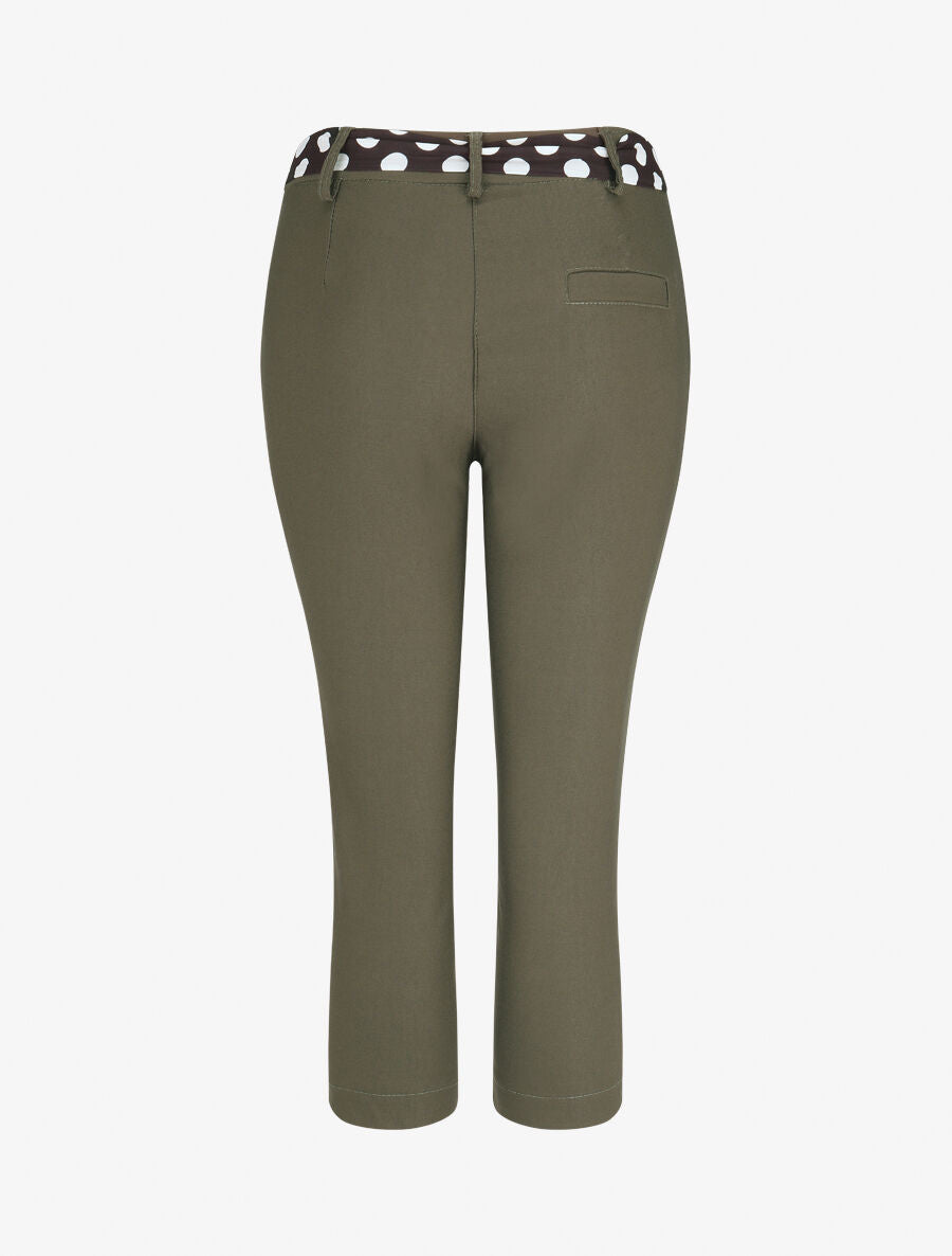 Pantacourt droit taille haute - Kaki - 2