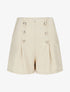Short droit taille haute à boutons - Beige - 1