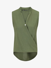 Top sans manches droit cache-coeur - Kaki - 1
