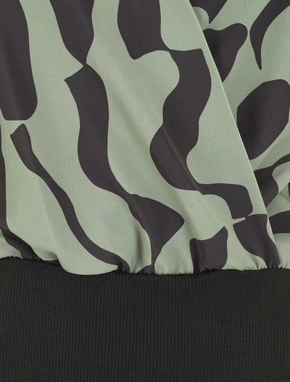 Body manches courtes imprimé graphique - Kaki - 3