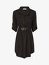Robe chemise mi-longue texturée - Noir - 1