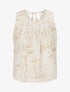 Top boule à imprimé feuilles - Beige - 4