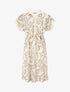 Robe chemise motif graphique manches courtes - Beige - 1