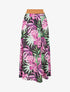 Jupe longue à imprimé tropical - Noir - 1