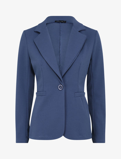 Blazer ajusté uni - Bleu charrette - 4