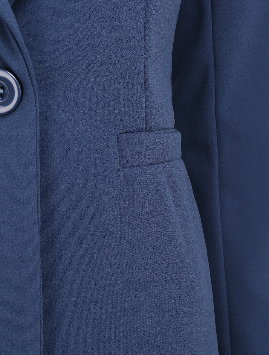 Blazer ajusté uni - Bleu charrette - 3