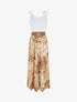 Robe bi-colore à imprimé feuillage - Camel - 5