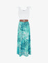 Robe bi-colore à imprimé feuillage - Vert d&
