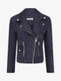 Veste en suédine à zip décoratif - Marine - 1