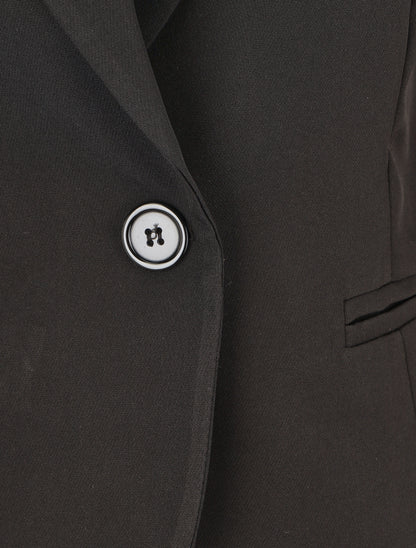 Blazer uni à 1 bouton - Noir - 3