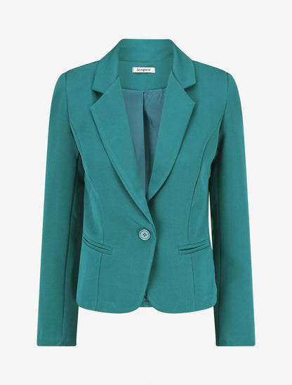 Blazer uni à 1 bouton - Bleu canard - 4