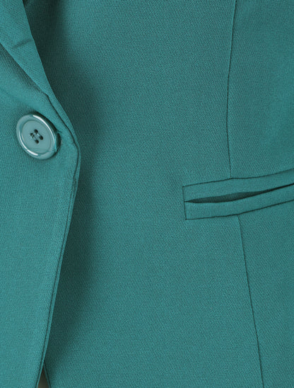 Blazer uni à 1 bouton - Bleu canard - 3