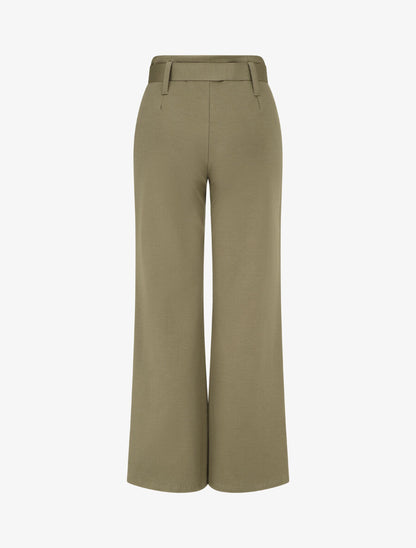 Pantalon uni ceinturé - Kaki - 2