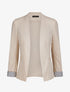Blazer slim uni à revers imprimé grec - Beige - 4
