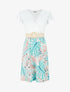 Robe mi-longue à jupe imprimé tropical - Vert d&
