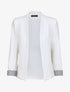 Blazer slim uni à revers imprimé grec - Blanc - 1