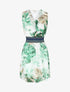 Robe mi-longue sans manches irisée motif tropical - Vert - 4