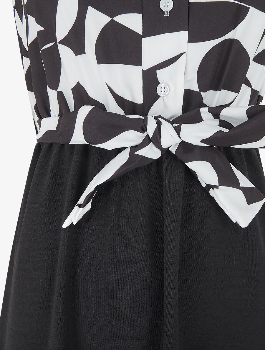 Robe sans manches à buste boutonné - Noir - 3