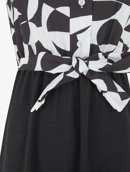 Robe sans manches à buste boutonné - Noir - 3