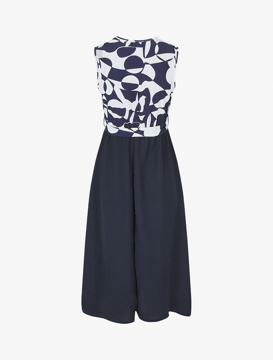 Robe sans manches à buste boutonné - Marine - 2