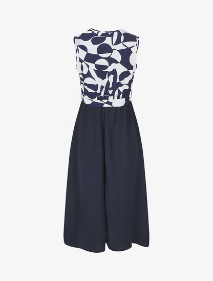 Robe sans manches à buste boutonné - Marine - 2