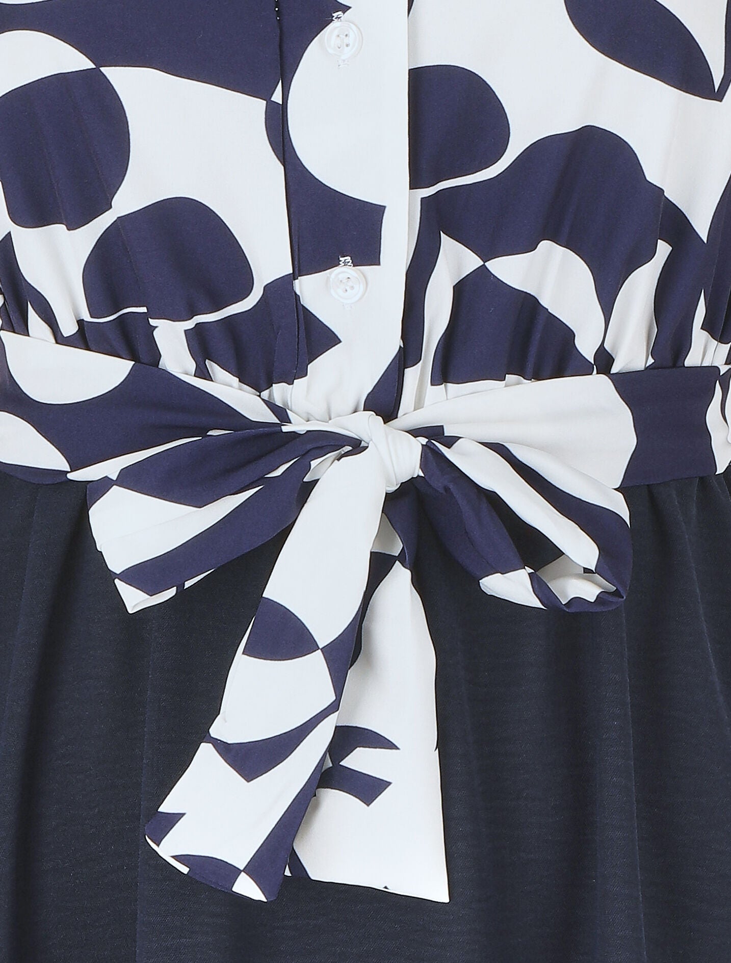 Robe sans manches à buste boutonné - Marine - 3