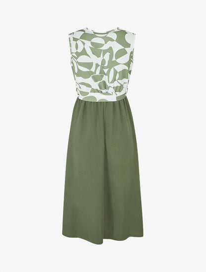 Robe sans manches à buste boutonné - Kaki - 2