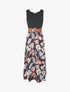 Robe longue à jupe imprimé fleuri - Noir - 1