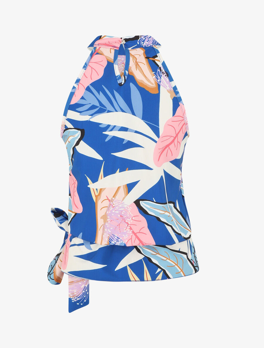 Top sans manches imprimé floral - Bleu roi - 2
