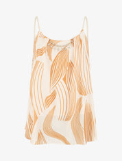 Top fantaisie en voile à bretelles et bijou - Beige - 1