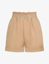 Short élastiqué uni à revers - Camel - 4