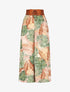Pantalon imprimé tropical à taille haute - Camel - 4