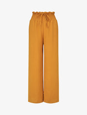 Pantalon ample à taille élastiquée - Jaune moutarde - 1