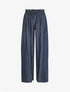 Pantalon ample taille haute élastiquée - Bleu denim - 4