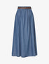 Jupe longue fluide en denim - Bleu denim - 4