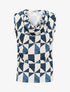 Top sans manches col bénitier imprimé graphique - Bleu - 1