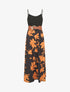 Robe longue bi-matière imprimé floral - Noir - 5