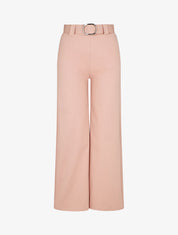 Pantalon droit taille haute uni - Rose pâle - 1