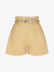 Short ample taille haute élastiquée - Beige - 1