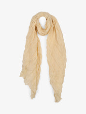 Foulard en coton effet froissé - Beige - 1