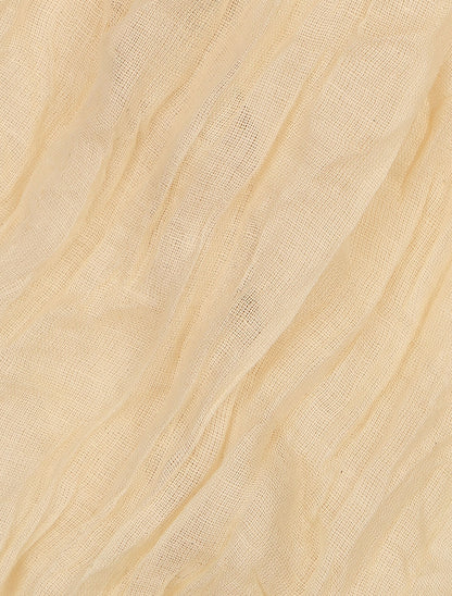 Foulard en coton effet froissé - Beige - 3