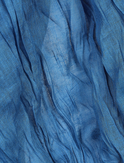 Foulard en coton effet froissé - Bleu roi - 3