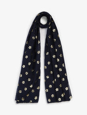 Foulard à fleurs irisées - Marine - 1