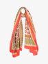 Foulard en soie mélangée imprimé cachemire - Rouge - 4